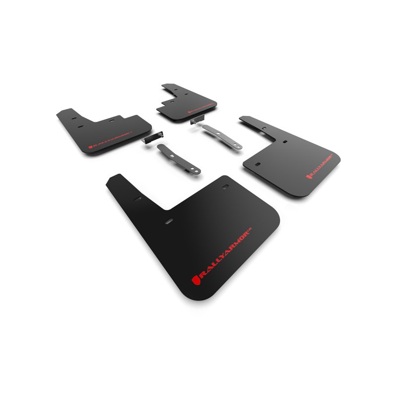 RallyArmor | Black UR Mud Flap Red Logo - Kona N 2022-2023