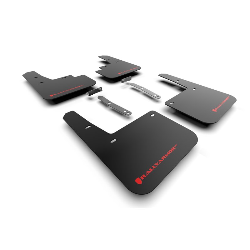 RallyArmor | Black UR Mud Flap Red Logo - Kona N-Line 2022-2023
