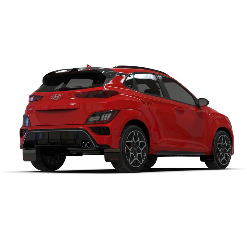 RallyArmor | Black UR Mud Flap Red Logo - Kona N-Line 2022-2023