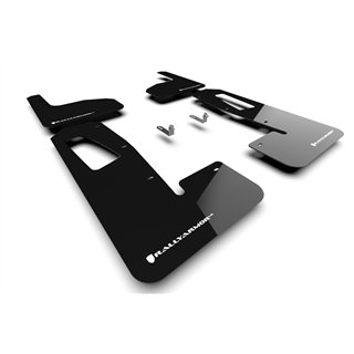 RallyArmor | Black UR Mud Flap White Logo - Rivian R1T 2022-2025
