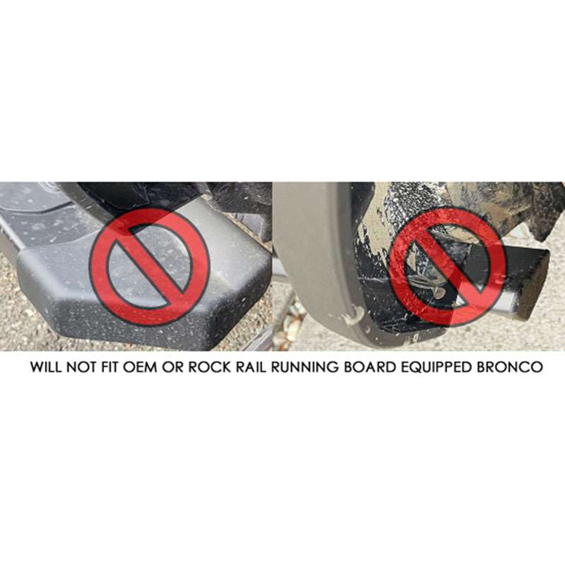 RallyArmor | Black UR Mud Flap Area Blue Logo - Bronco 2021-2025 (Plastic Bumper/Without Side Bars)