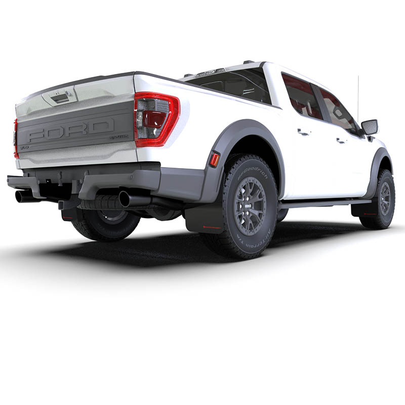 RallyArmor | Black UR Mud Flap Red Logo - F-150 Raptor 2021-2025