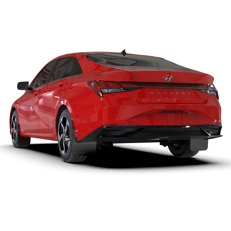RallyArmor | Black UR Mud Flap Red Logo - Elantra 2021-2023