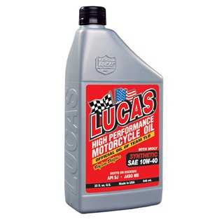 Lucas Oil | Synthetic SAE 10w-40 w/Moly Motorcycle Oil JASO MB