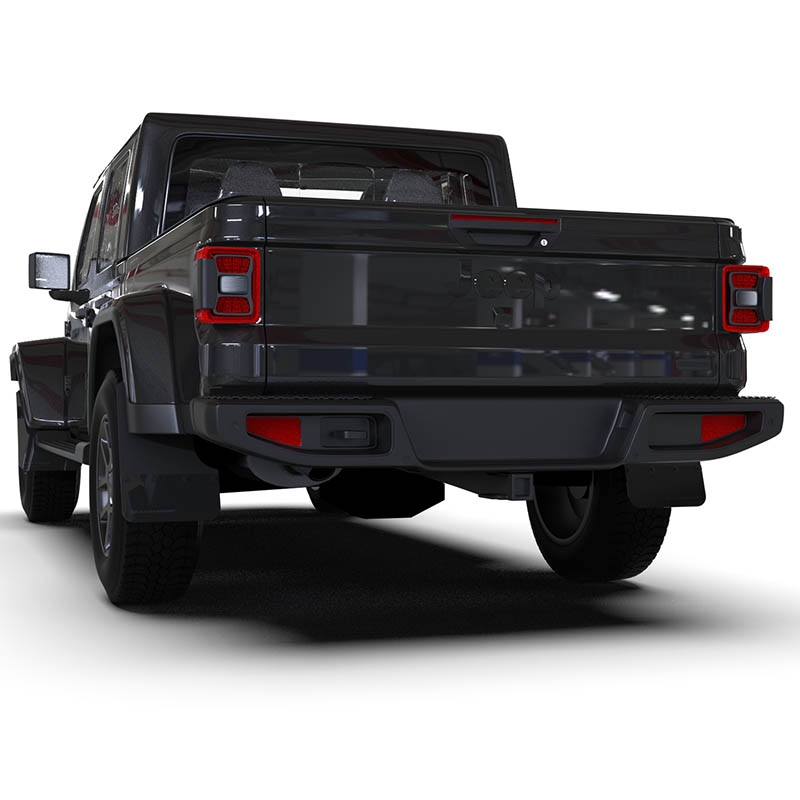 RallyArmor | Black UR Mud Flap Metallic Black Logo - Gladiator JT Mojave / Rubicon 2020-2025