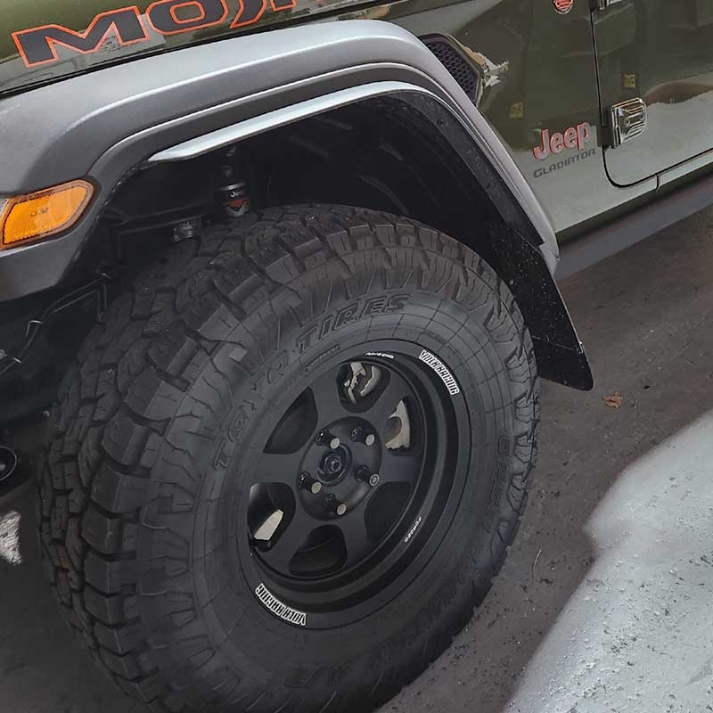 RallyArmor | Black UR Mud Flap Metallic Black Logo - Gladiator JT Mojave / Rubicon 2020-2025