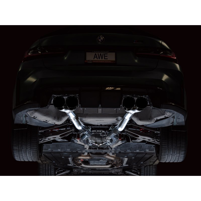 AWE Tuning | Track Edition Catback Exhaust (Diamond Black Tips) - BMW 3.0T 2021-2025