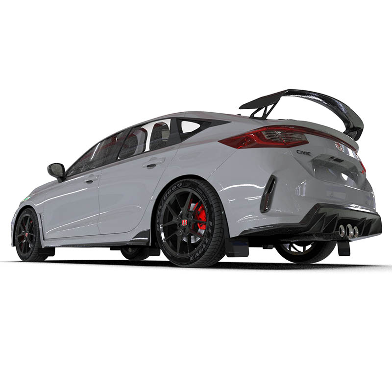 RallyArmor | Black UR Mud Flap Grey Logo - Civic Type R 2023-2025