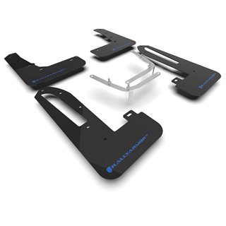 RallyArmor | Black UR Mud Flap Light Blue Logo - Civic Type R 2023-2025