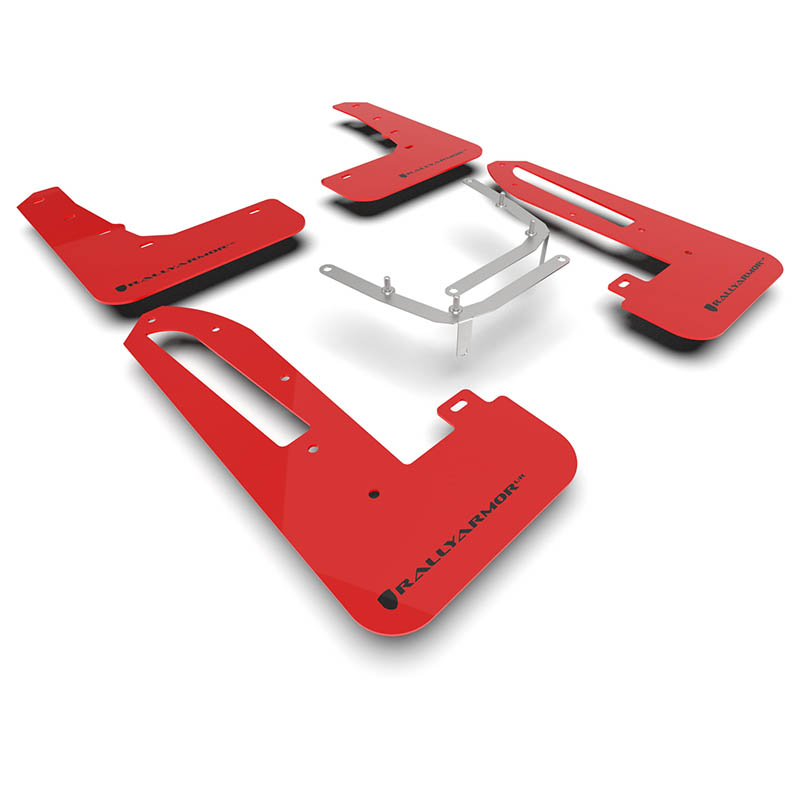 RallyArmor | Red UR Mud Flap Black Logo - Civic Type R 2023-2025