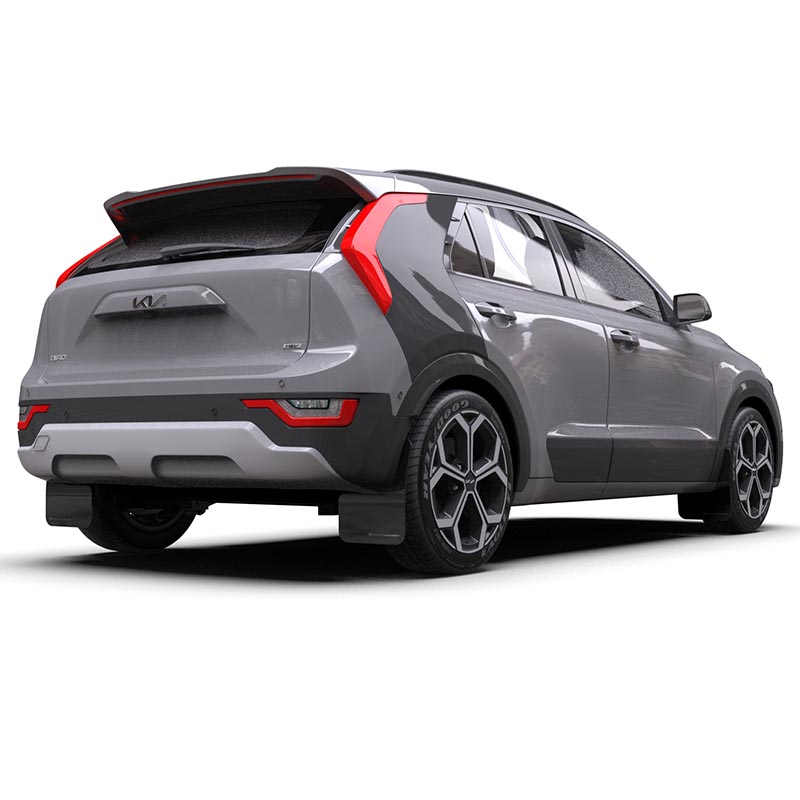 RallyArmor | Black UR Mud Flap Dark Grey Logo - Niro 2023-2025