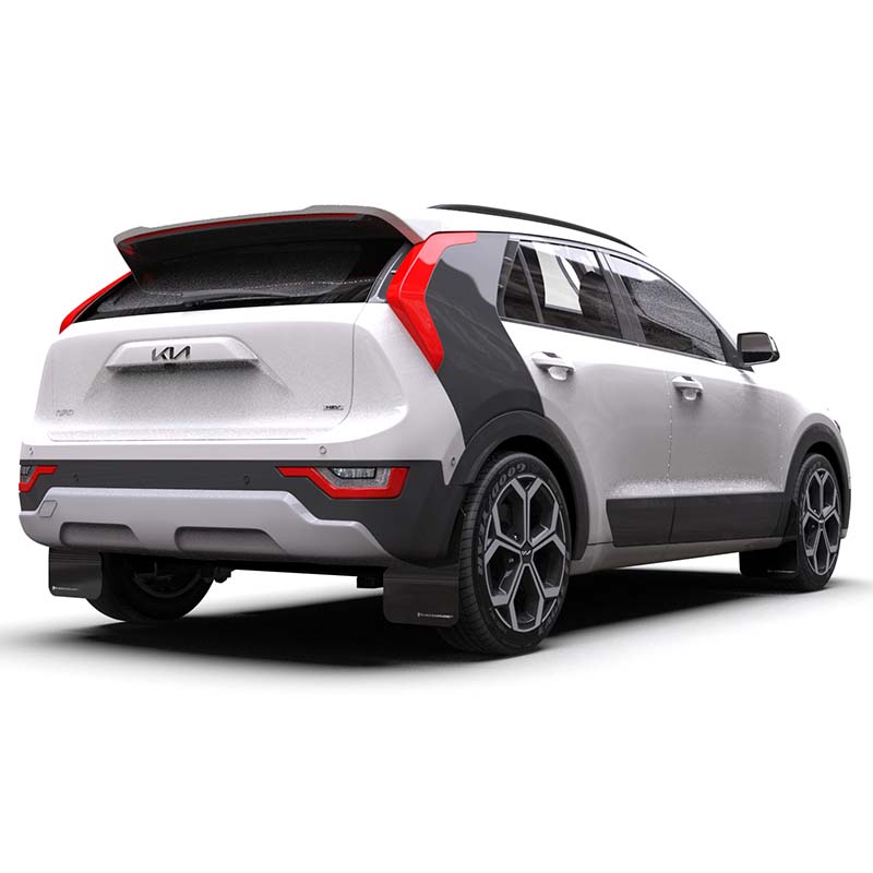 RallyArmor | Black UR Mud Flap White Logo - Niro 2023-2025