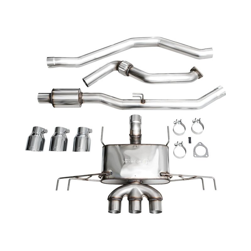 AWE Tuning | Touring Cat-Back Exhaust Tri 4.5in Chrome Tips - Civic 2.0T 2023-2025