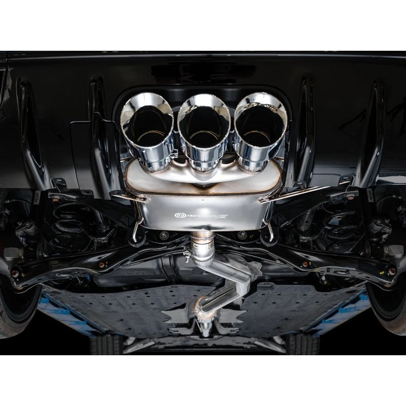 AWE Tuning | Touring Cat-Back Exhaust Tri 4.5in Chrome Tips - Civic 2.0T 2023-2025