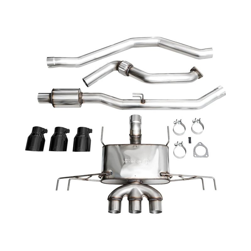AWE Tuning | Touring Cat-Back Exhaust Tri 4.5in Black Tips - Civic 2.0T 2023-2025