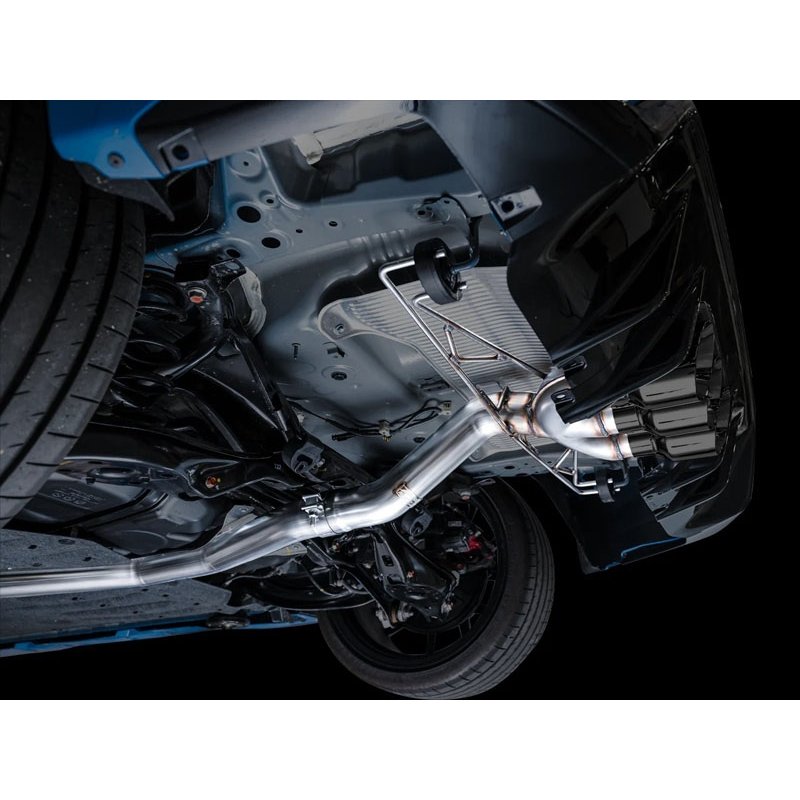 AWE Tuning | Track Cat-Back Exhaust Tri 4.5in Black Tips - Civic 2.0T 2023-2025