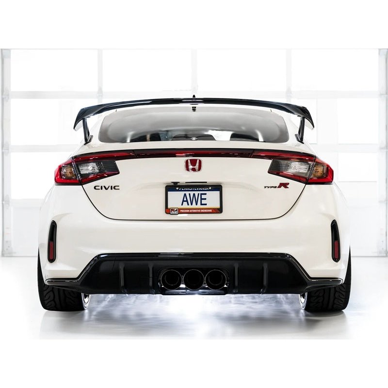AWE Tuning | Track Cat-Back Exhaust Tri 4.5in Black Tips - Civic 2.0T 2023-2025