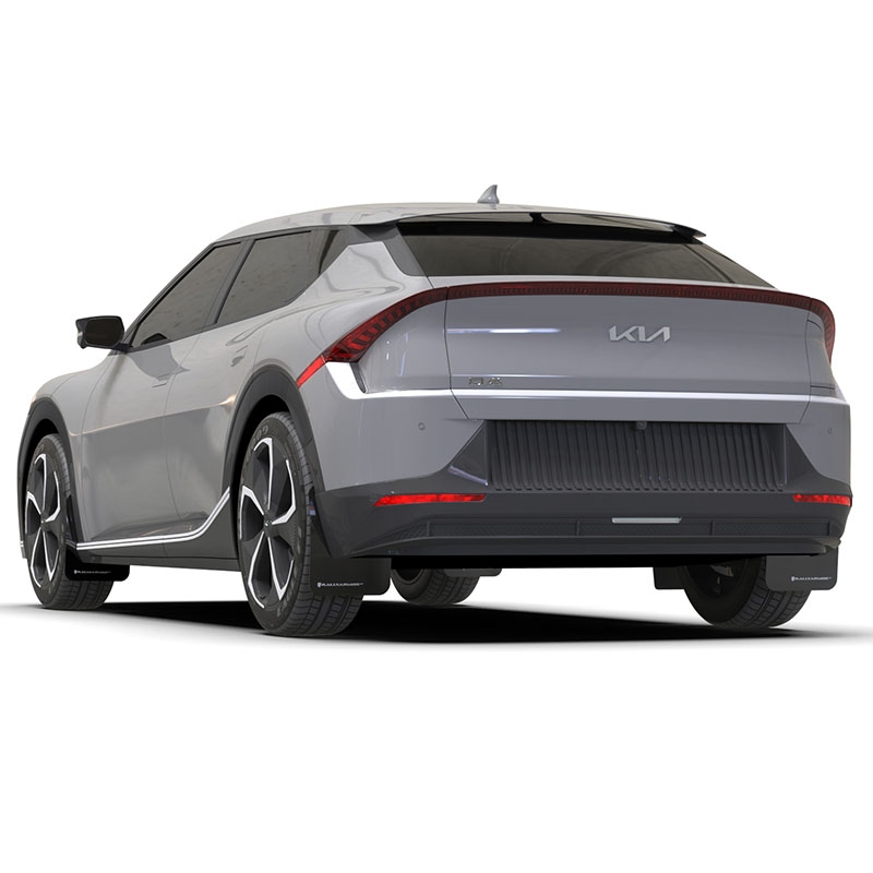 RallyArmor | Black UR Mud Flap Dark Grey Logo - Kia EV6 2022-2024