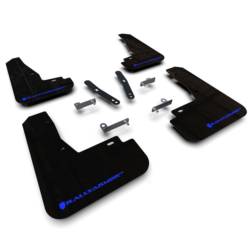 RallyArmor | Black UR Mud Flap Blue Logo - Kia EV6 2022-2024