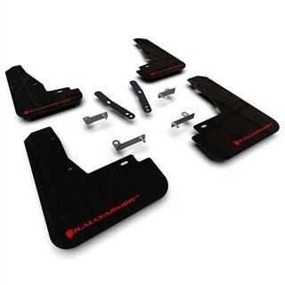 RallyArmor | Black UR Mud Flap Red Logo - Kia EV6 2022-2024