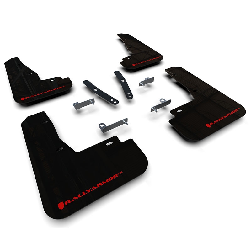 RallyArmor | Black UR Mud Flap Red Logo - Kia EV6 2022-2024