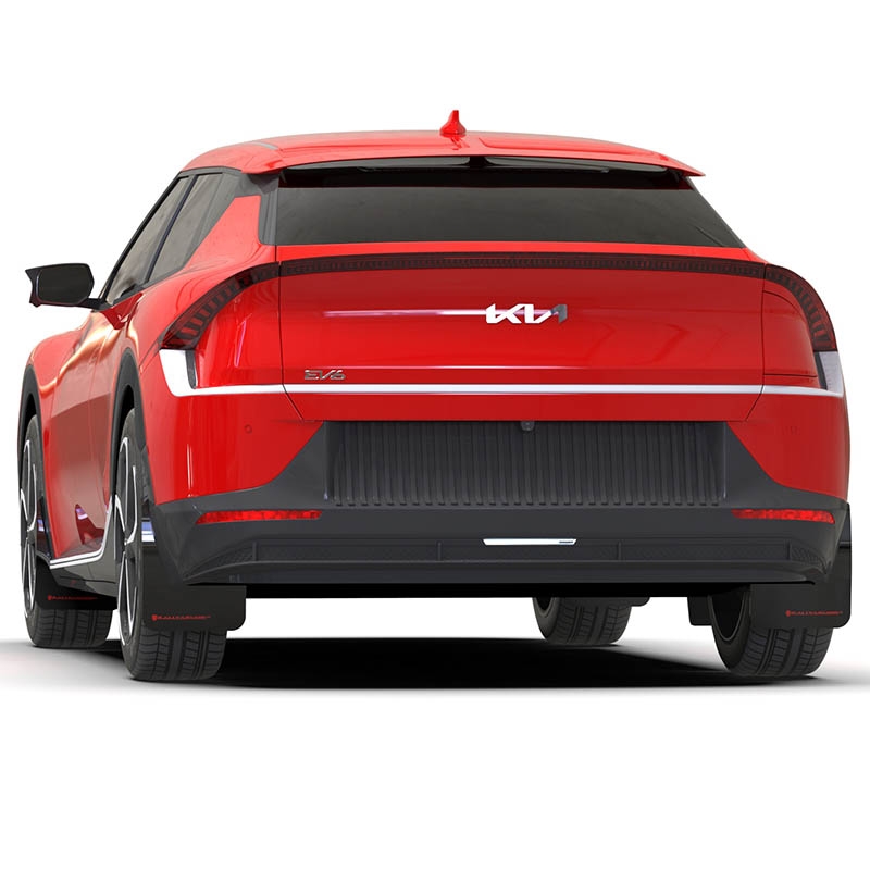 RallyArmor | Black UR Mud Flap Red Logo - Kia EV6 2022-2024
