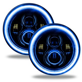 Oracle | 7 in. High Powered LED Headlights, Black Bezel, Blue - Wrangler (JK) 3.6L / 3.8L 2007-2018
