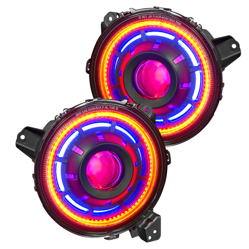 Oracle | Oculus ColorSHIFT Bi-LED Projector Headlights, ColorSHIFT - No Controller - Gladiator / Wrangler (4xe) / Wrangler (JL) 