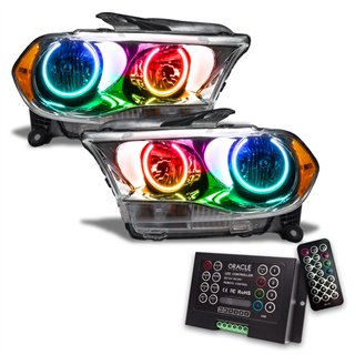 Oracle | SMD Pre-Assembled Headlights, Halogen, Chrome Bezel, ColorSHIFT 2.0 - Durango 3.6L / 5.7L 2011-2013