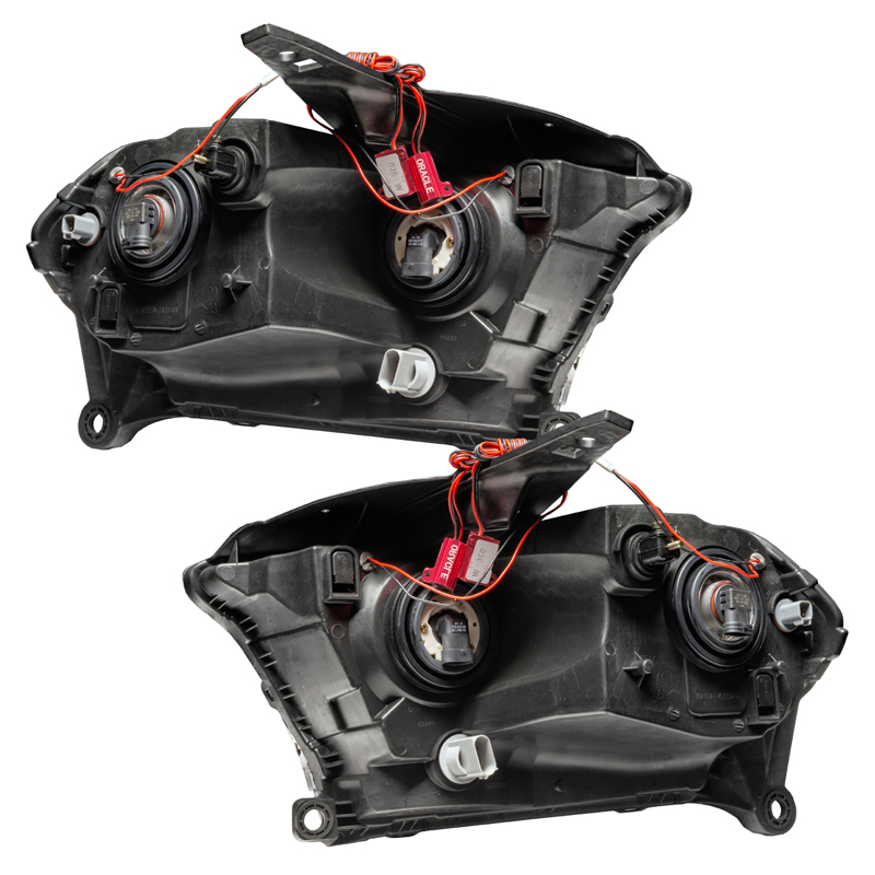 Oracle | SMD Pre-Assembled Headlights, Halogen, Chrome Bezel, ColorSHIFT 2.0 - Durango 3.6L / 5.7L 2011-2013