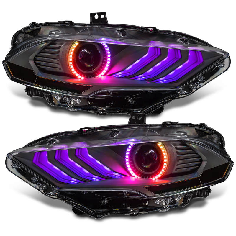Oracle | 2018-2023 Ford Mustang Black Series Dynamic ColorSHIFT LED Headlights - Mustang 2.3T / 5.0L / 5.2L 2018-2023