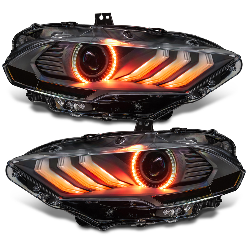 Oracle | 2018-2023 Ford Mustang Black Series Dynamic ColorSHIFT LED Headlights - Mustang 2.3T / 5.0L / 5.2L 2018-2023