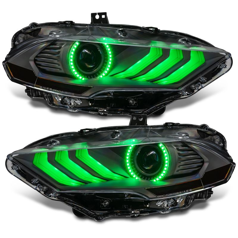 Oracle | 2018-2023 Ford Mustang Black Series Dynamic ColorSHIFT LED Headlights - Mustang 2.3T / 5.0L / 5.2L 2018-2023