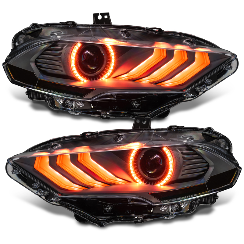 Oracle | 2018-2023 Ford Mustang Black Series Dynamic ColorSHIFT LED Headlights - Mustang 2.3T / 5.0L / 5.2L 2018-2023
