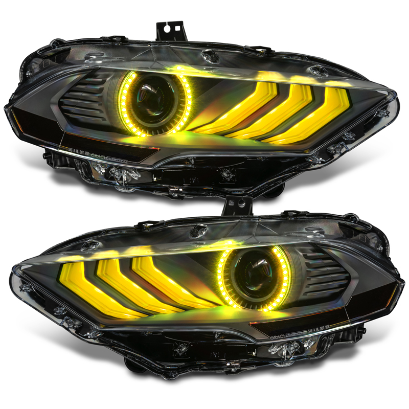 Oracle | 2018-2023 Ford Mustang Black Series Dynamic ColorSHIFT LED Headlights - Mustang 2.3T / 5.0L / 5.2L 2018-2023