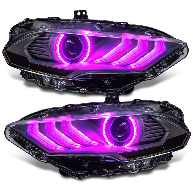 Oracle | 2018-2023 Ford Mustang Black Series Dynamic ColorSHIFT LED Headlights - Mustang 2.3T / 5.0L / 5.2L 2018-2023