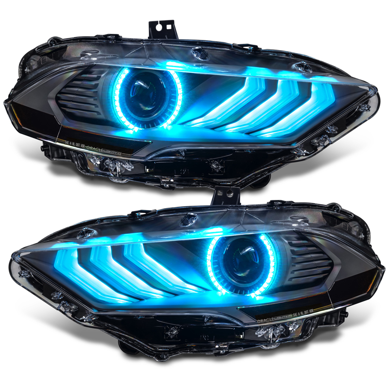 Oracle | 2018-2023 Ford Mustang Black Series Dynamic ColorSHIFT LED Headlights - Mustang 2.3T / 5.0L / 5.2L 2018-2023