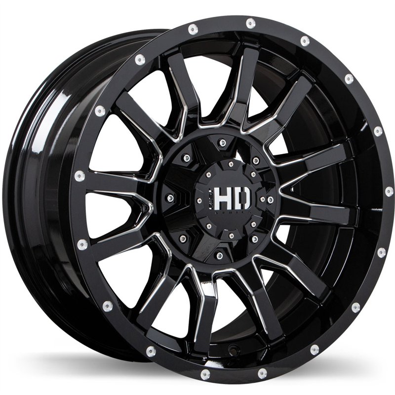 Fast HD | TRAXX 22x12.0 ET-44 - Gloss Black with Milled Trim