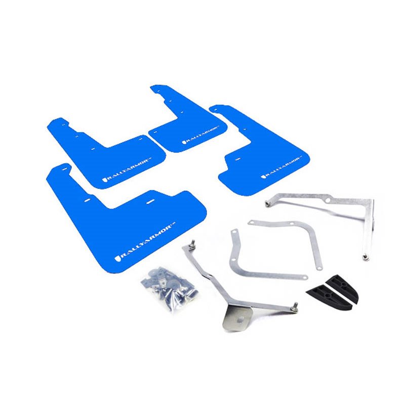 RallyArmor | Blue Mud Flap White Logo - WRX / STI 2015-2021