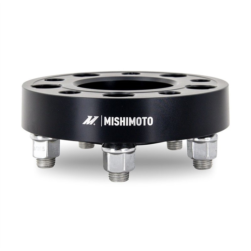 Mishimoto | Wheel Spacers, 5x114.3, 67.1 Center Bore, M12x1.5, 25mm Thick, Black - Hyundai / Kia / Mazda / Mitsubishi 1990-2017