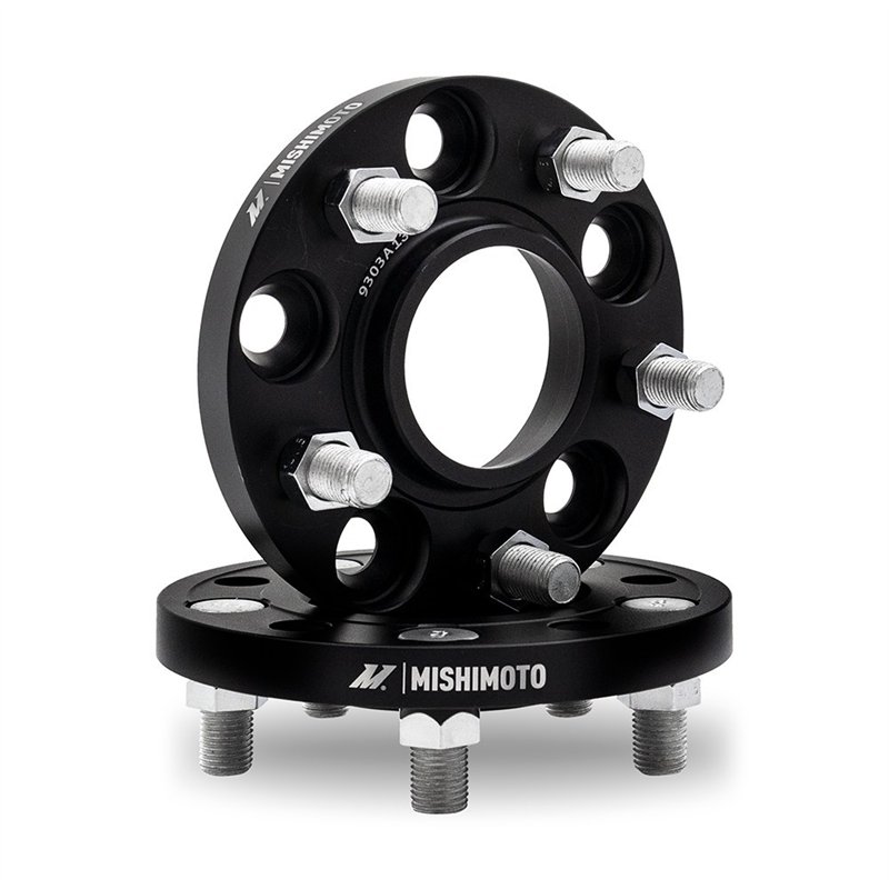 Mishimoto | Wheel Spacers, 5x100, 56.1 Center Bore, M12x1.25, 15mm Thick, Black - Saab / Scion / Subaru / Toyota 1993-2023