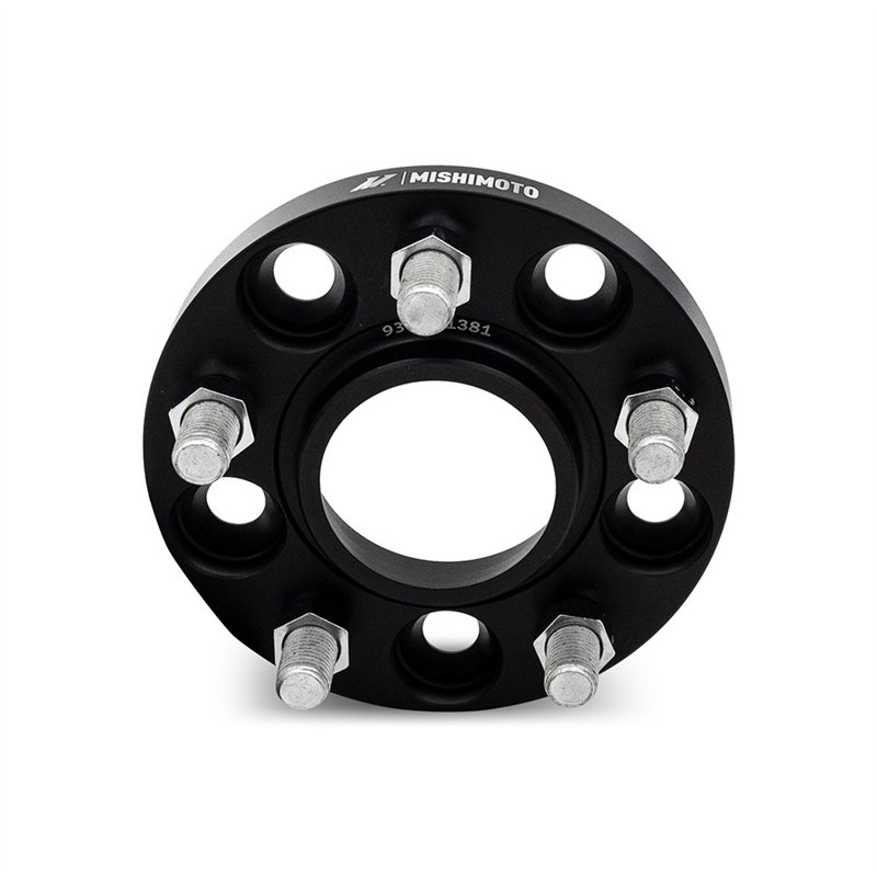 Mishimoto | Wheel Spacers, 5x100, 56.1 Center Bore, M12x1.25, 15mm Thick, Black - Saab / Scion / Subaru / Toyota 1993-2023