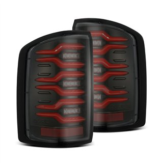 AlphaRex | LED Taillights Black Red - Sierra 2500 HD / 3500 HD 6.0L / 6.6L 2014-2018