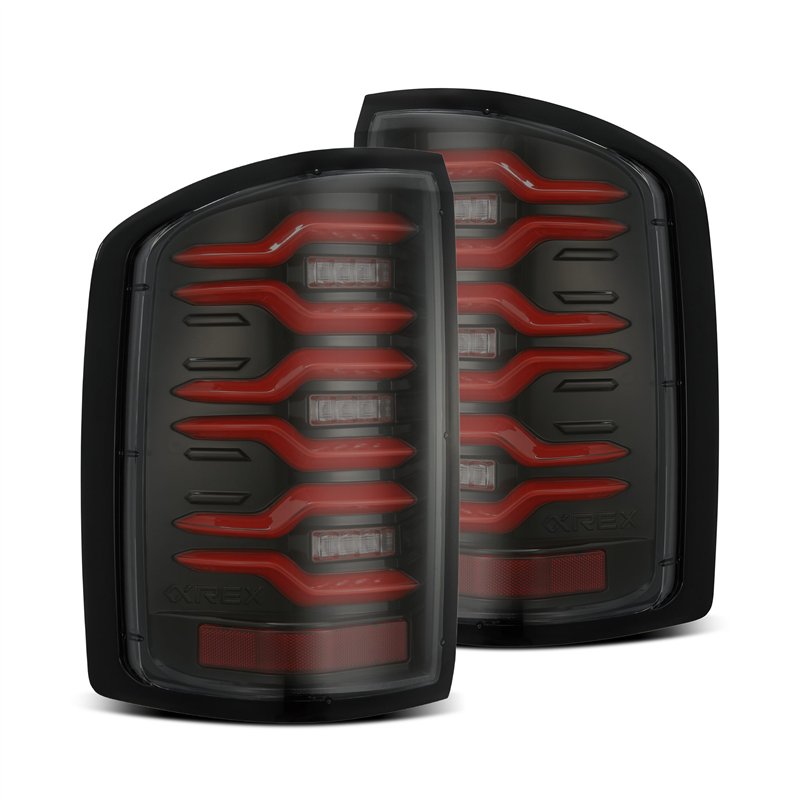 AlphaRex | LED Taillights Black Red - Sierra 2500 HD / 3500 HD 6.0L / 6.6L 2014-2018