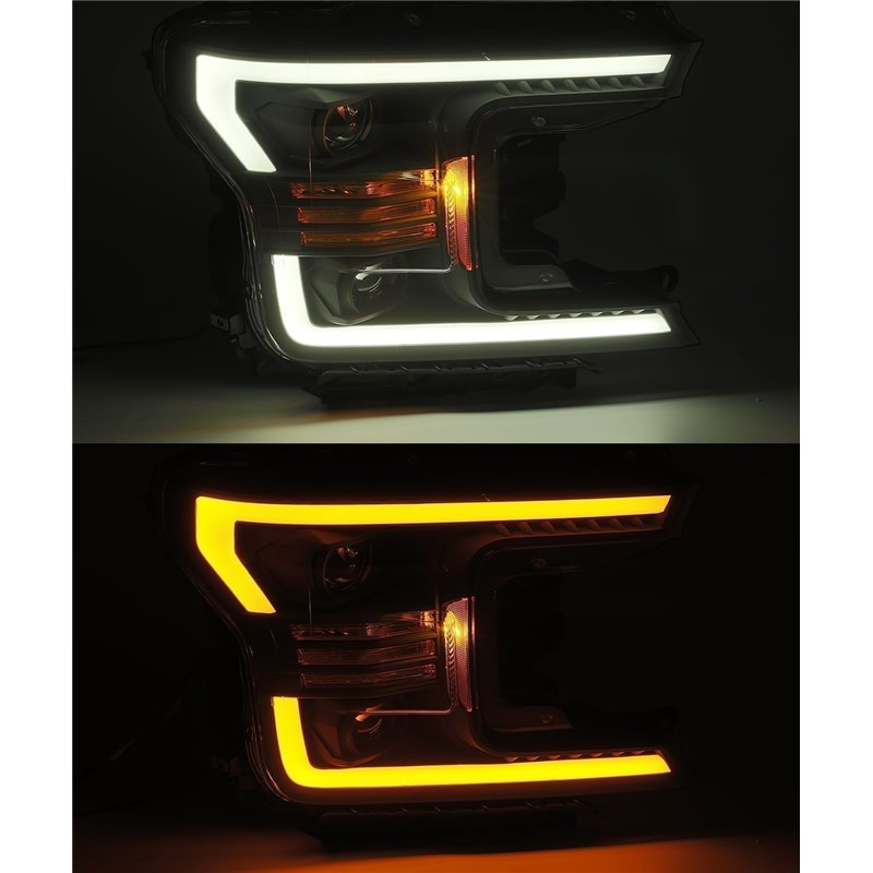 AlphaRex | Projector Headlights Plank Style Design Gloss Black - F-150 2018-2020