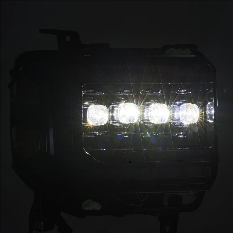 AlphaRex | LED Projector Headlights in Alpha-Black - Sierra 2500 HD / 3500 HD 6.0L / 6.6L 2015-2018