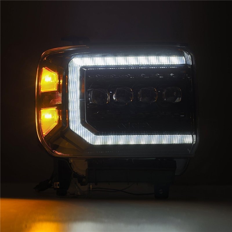 AlphaRex | LED Projector Headlights in Alpha-Black - Sierra 2500 HD / 3500 HD 6.0L / 6.6L 2015-2018