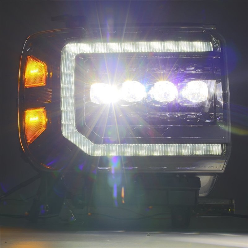 AlphaRex | LED Projector Headlights in Alpha-Black - Sierra 2500 HD / 3500 HD 6.0L / 6.6L 2015-2018