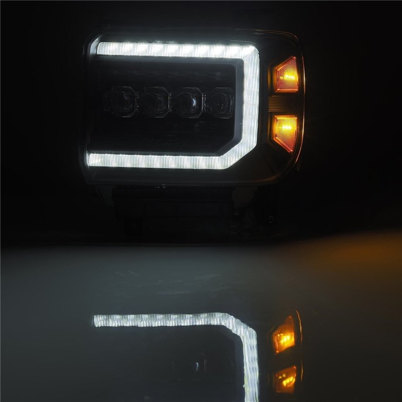 AlphaRex | LED Projector Headlights in Black - Sierra 2500 HD / 3500 HD 6.0L / 6.6L 2015-2018