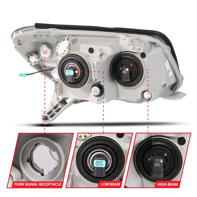 Anzo USA | LED Bar Projector Black Headlight - 4Runner 4.0L / 4.7L 2006-2009